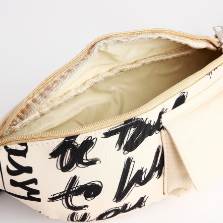 The textile waist bag with the pocket "be true" 30*14*6 cm-5