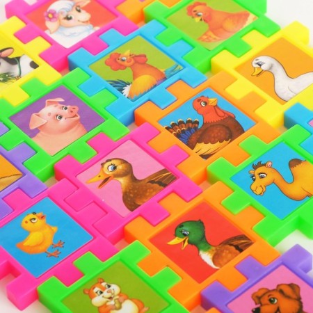 Mosaic designer "My Farm", 18 parts, puzzle, plastic, animals, according to the Montessori method-2