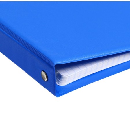 Notebook on rings A5 80 sheets in the Calligrata cage blue, PVC cover cover-4