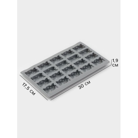 Form for baking and mousse desserts Konfinetta "Cheese", silicone, 20 cells (5 × 3cm), 30 × 17.5 × 1.9 cm, gray-1