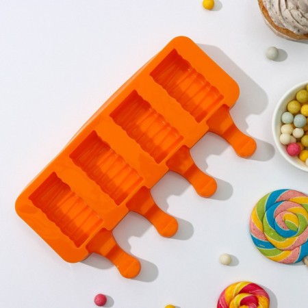 Ice Cream Form "Venice", silicone, 19.3 × 11 × 2.4 cm, 4 cells (5.5 × 2.9 cm), Mix color-2