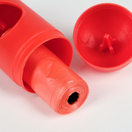 Container with packets for cleaning for dogs (roll 15 packets 29x21 cm), red-2