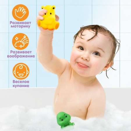 Rubber toy for the bath "Baby", 7 cm, with a squeak, 1 pc, species mix, crumb I-2