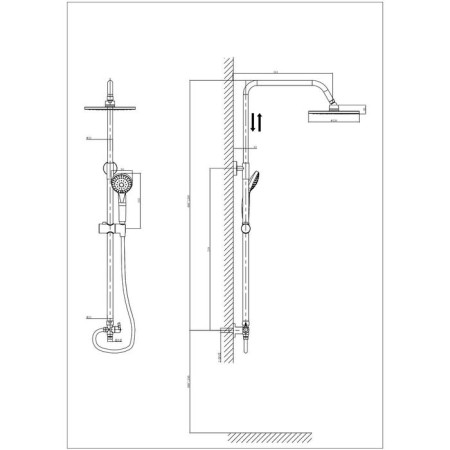 Shower system Rush Bella BL4535-113, Tropical Shower, Hand Workshop, Chrome-1