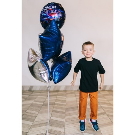 Foil ball 18 "Happy Birthday", car, circle, with a substrate-3