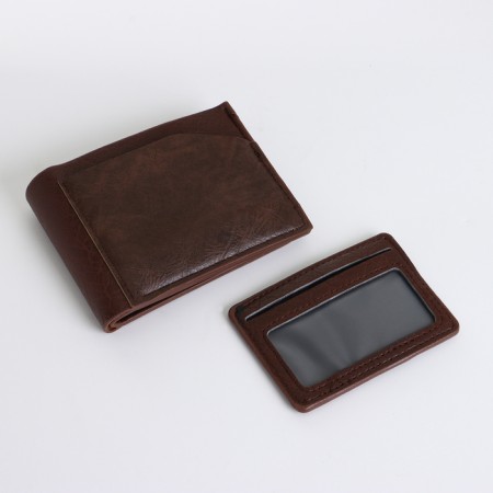 Male purse without fastening, brown color-3