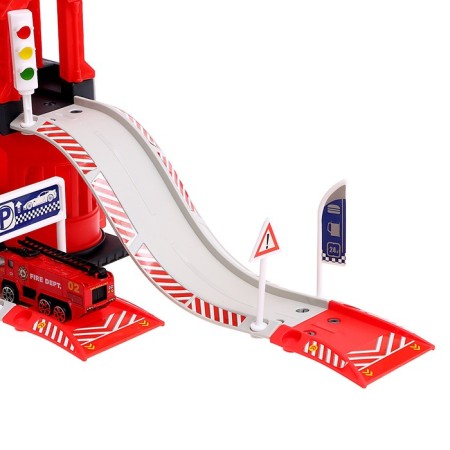 Parking "Fire Station", with a metal machine and helicopter-4