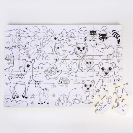 Soft puzzle for kids coloring “Mom and babies”, size 60x90 cm, 56 parts, crumb I-4