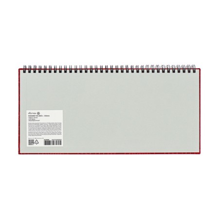 Planning dated 2025, Attomex. Arkona, 64 sheets, a solid cover of boumvinyl with foam rubber, block 70 g/m2, red, 294 x 142mm-11
