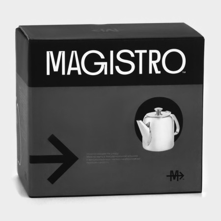 Hot teapot made of stainless steel Magistro Silver Line, 0.9 liters-6