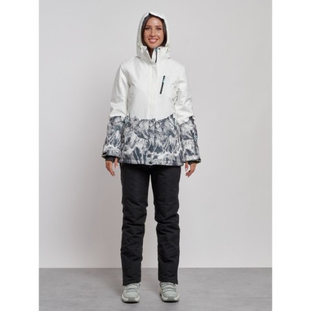 Ski costume female winter, size 42, white color-4