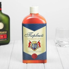Box tin in the shape of a bottle for strong alcohol 