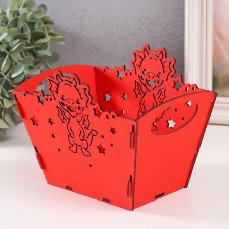 Basket-jacket "Dragosh" red 18x12x14.5 cm (set of 5 parts)-2