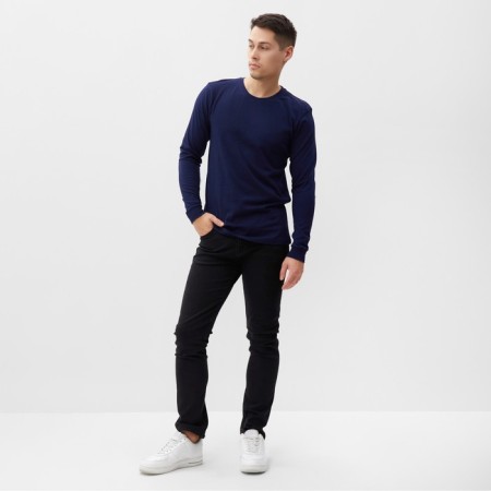 Long-sized male plain, color dark blue, size 56-1