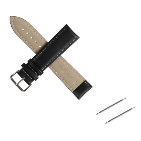 Solomon watch strap 22 mm, genuine leather, L-20 cm, black