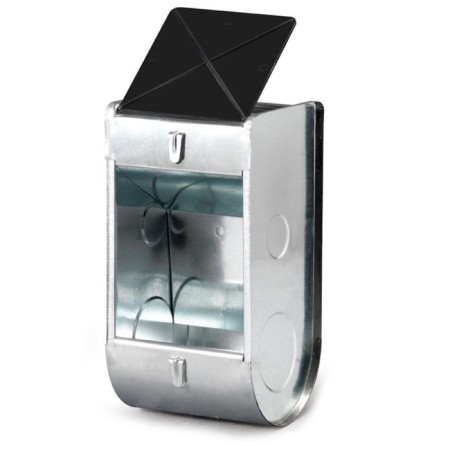 Bunker feeder for rabbits, 1 section, with a lid, metal