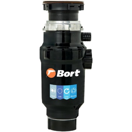 Food waste grinder Bort Master Eco, 390 W, 2 steps, 3.2 kg/min, 90 mm, black
