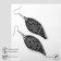 Earrings hanging "leaves" double, silver-black color, 8 cm