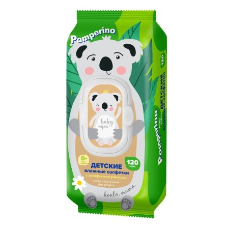 Wet napkins Pamperino mama children with chamomile MIX, 120 pcs