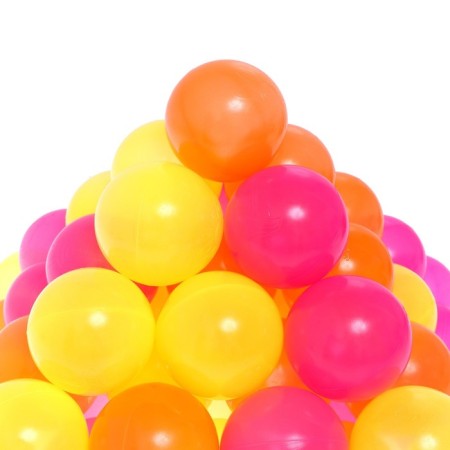 Balls for a dry pool with a “fluorescent” pattern, a set of 60 pieces, an orange color, pink, lemon, ball diameter - 7.5 cm-4
