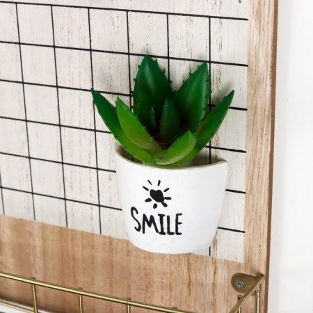 Panel wall with a shelf "Sukkulent in a pot" 34x24x7 cm-2