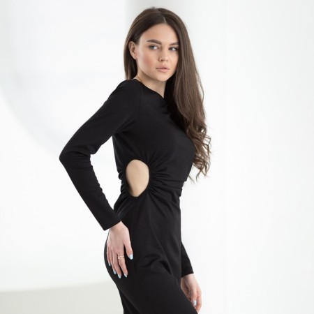 Women's dress Midi with a cut Mist p. 48, black-4