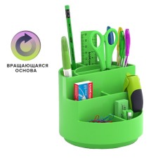 Set of desktop stationery, 13 items, Erichkrause Mini Burger, Neon Solid, rotating, green neon