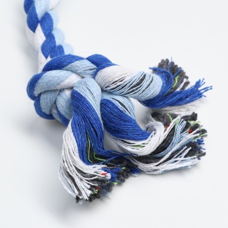 Cable toy "2 knots" average, up to 50 g, up to 24 cm, mix of flowers-2