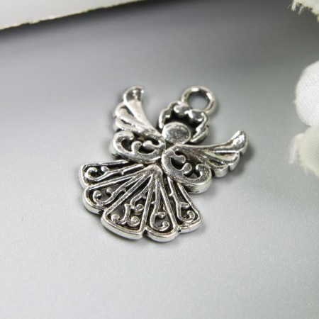 Decor Metal for creativity "Angel in a dress" (A19061) 2x1.4 cm-1