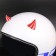 Accessory for a motorcycle helmet, horn, red