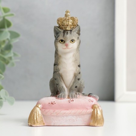 Souvenir Polystone "Cat-Emperor on the pillow" 10x6.5x7 cm