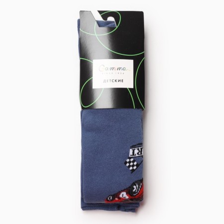 Pantyhose children's terry "Racing machine" Color Denim, height 98-104-3