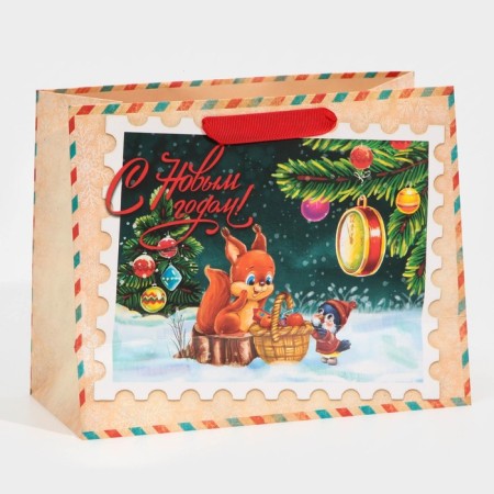 Laminated horizontal “Winter evening” laminate, MS 18 x 23 x 10 cm, New Year-2