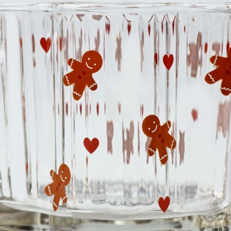 New Year. Glass mug "Gingerbread Man", 260 ml-3