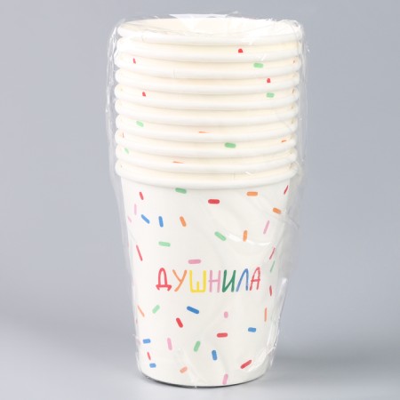 A one -time paper glass "Dushnil", white, 250 ml-3