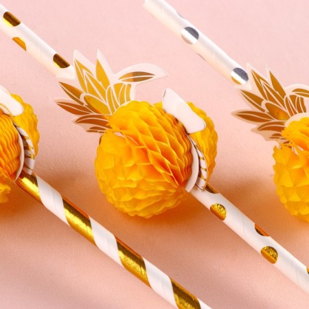 Pineapple cocktail tubes, spiral, in a set 6 pieces