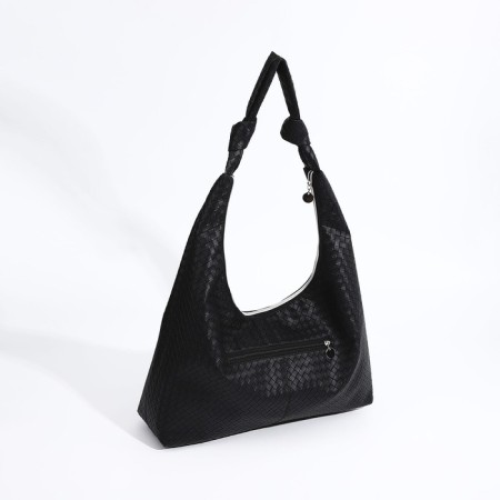 Shopper bag, outer pocket, black color-2