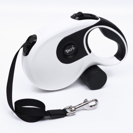 Diil roulette, 8 m, up to 50 kg, tape, rubberized pen, white with black