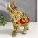 Polystone souvenir "Elephant in Red Popone with gold patterns and mirrors" 18.5x8x23 cm