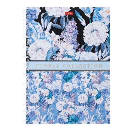 A4 college, 80 sheets in a cage on the crest of Floral Collection, hard cover, multi-colored cut, glossy lamination
