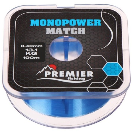 Premier Fishing Monopower Match, diameter 0.4 mm, test 13.1 kg, 100 m, blue