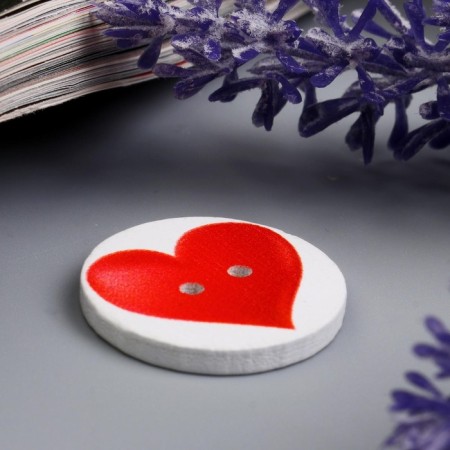Button decorative tree "heart" 2.5x2.5 cm-3