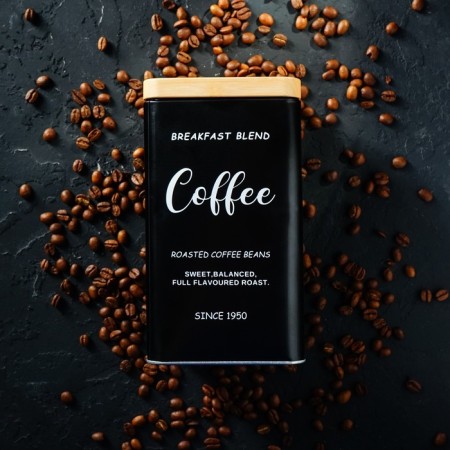 Bank for bulk products (coffee) "Sains", 18 × 10 cm, black color-6