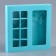 Box for 8 sweets + chocolate, with a window, mint, 17.7 x 17.7 x 3.8 cm