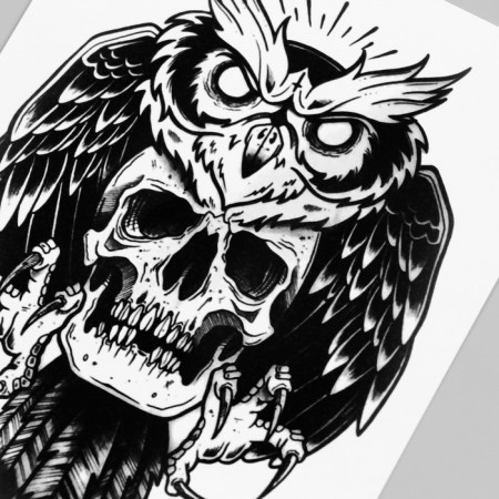 Black Black Black Tattoo “Black Skull” 21x14.8 cm-2