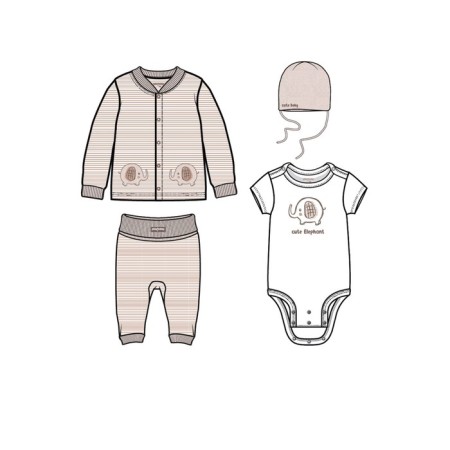 Set for a boy PlayTode: body, blouse, hat, pants, height 68 cm-2