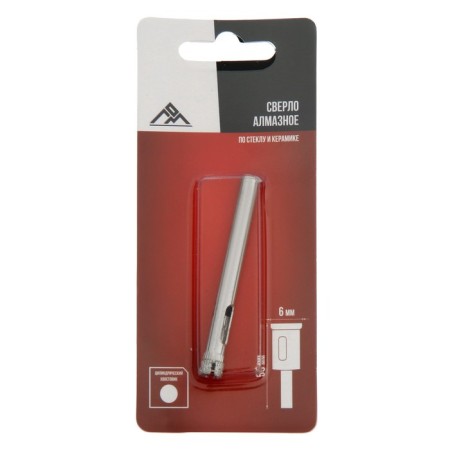 Diamond drill on glass and ceramic scrap, cylindrical shank, 6 x 55 mm-2