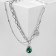 The necklace "drop" flower, white-green color in silver, 35 cm