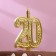 Candle for the cake figure "Jubilee" 20, gold, 9.7 cm,