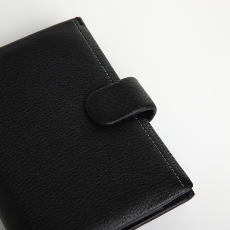 Male purse on the button, department for auto documents, black color-3
